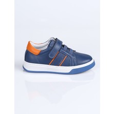 World Kids 2081 Hakiki Deri Spor Ayakkabı F. Kot-Turuncu - 36