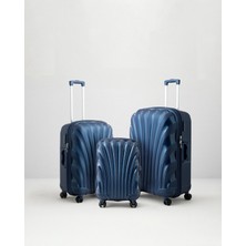 Madame Coco Huitre 3'lü Set Valiz/bavul - Lacivert