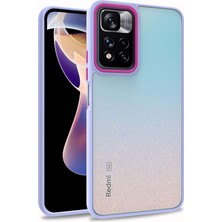 Akare Xiaomi Poco M4 Pro 5g Kılıf Akre Flora Kapak-Lila