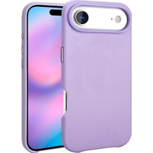 Akare iPhone 17 Air Kılıf M-Safe Şarj Özellikli Pu Deri Görünümlü Akre Kupra Kapak - Mor