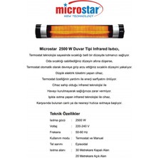 Microstar 2500W Duvar Tipi Infrared Isıtıcı Soba Duvar Ufo