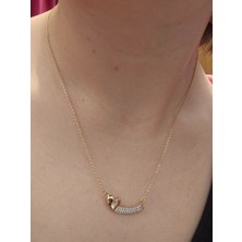 Duru Aksesuar Vip Seri Rosegold Renk Zirkon Taşlı Kalp Model Kolye