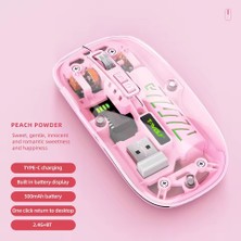 Şeffaf Mouse Kablosuz Mouse Fare Şarjlı Bluetooth Wireless Çift Modlu Sessiz 5 Tuşlu Dpı Kontrol