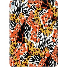 Adasena iPad Air M2 11" 6.nesil MUWC3TU/A Kılıf Tablet Için Desenli Silikon Kapak - Karma Leopar