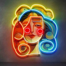Kamer Neon LED Işıklı Pop Art Sanatsal Tablo