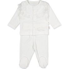 Bebetto Interlok Patikli Pijama Takımı 2li (Mıss Angel) Ekru