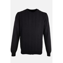 HC MEN CLASSIC Erkek Siyah Bisiklet Yaka Triko Kazak