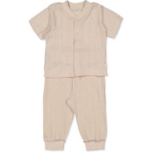 Bebetto Dış Dikiş Ajurlu Patiksiz Mini Pijama (Basıc/25) Bej