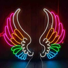 Kamer Neon LED Işıklı Melek Kanadı