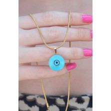 Vice Avm Gold Renk 316 L Çelik  Nazar Boncuk Model Kadın Kolye Vice-5353 EB-53-vice/(1395) 2818