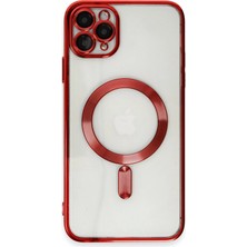Techno Guru iPhone 11 Pro Max Kılıf Manyetik Magsafe Tasarımlı Kross Magnaticsafe Premium Silikon Kapak