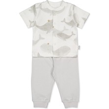 Bebetto Interlok Patiksiz Mini Pijama Takımı 2li (Whales) Gri