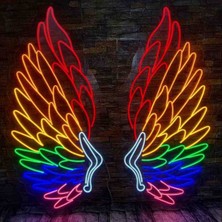 Kamer Neon LED Işıklı Melek Kanadı 4