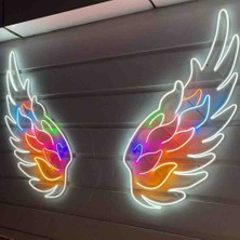 Kamer Neon LED Işıklı Melek Kanadı 5