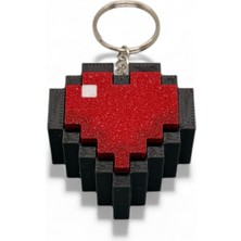 Sağlıkçı Shopping Pixel Art Kalp Temalı Blue Switch Mekanik Klavye Tuşlu Klik Sesli Anahtarlık Çanta Süsü Charm