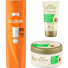 Dalan D'olive Avokado El & Vücut Kremi Seti 250 ml + 60 ml + Elidor Şampuan 400ML Onarıcı