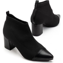 Suins Shoes Suins Venia Model Kadın Siyah Kahve Bot 6,5 cm Topuk Yüksekliği