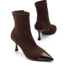 Suins Shoes Suins Elaris Model Premium Model Kadın Siyah Bot 7,5 cm Topuk Yüksekliği