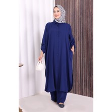 Bym Fashion Düğmeli İkili Takım 6057 Lacivert