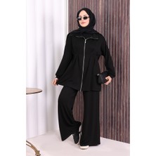 Bym Fashion Fermuarlı İkili Oysho Takım 6058 Siyah