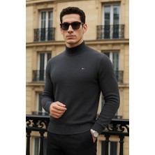 Comstar Erkek Trend Kışlık Yarım Boğazlı Füme Triko Kazak