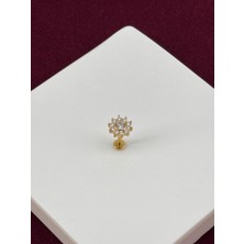 Calista Aksesuar Güneş Şekilli ve Taşlı Gold Piercing