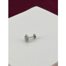 Calista Aksesuar Minimal Kar Tanesi Şeklinde Taşlı Silver Piercing