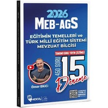 Anla Kazan Yayınları Hoca Kafası 2026 Meb-Ags Eğitimin Temelleri ve Türk Milli Eğitim Sistemi, Mevzuat Bilgisi 15 Deneme Çözümlü