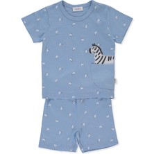 Bebetto Süprem Pijama Takımı 2li (Sweet Pyjamas/25-Walkıng Zebras) Mavi