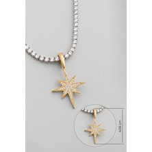 So CHIC Kuzey Yıldızı 18 Ayar Sarı Altın Kaplama Gümüş Charm