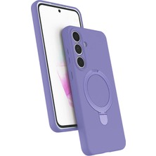 M.TK Moveteck Samsung Galaxy A35 Kılıf Magsafe Halkalı Extra Standlı Içi Kadife Yumuşak Renkli Silikon Samara Kapak
