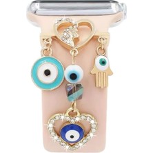 Kılıf House Apple Watch Uyumlu Sallantılı Nazar Kalp Charm Aksesuar