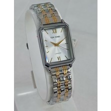 Tom Jones Çelik Kordonlu, Dikdörtgen Kasa, Su Geçirmez, 2 Yıl Garantili Kadın Kol Saati