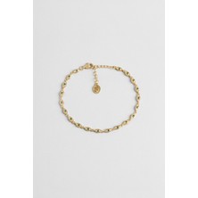 So CHIC Iris Gözü 18 Ayar Sarı Altın Kaplama 20 Cm Gümüş Bileklik