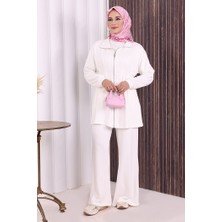 Bym Fashion Fermuarlı İkili Oysho Takım 6058 Ekru