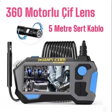 Urfakent 360 Rotasyon Motorlu 5 Metre Çift Lensli Sert Kablolu 1080P Ekranlı Tamirci Kamerası