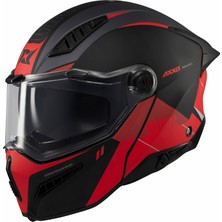 Axxis Ghostfighter Sv Maniac B5 Black Red Motosiklet Çene Açılır Kask