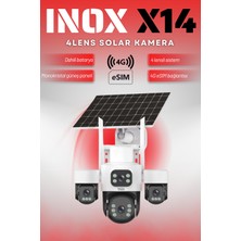 Urfakent Inox X14 4 Kameralı Solar Güvenlik Kamerası | Sım Kartlı & Esım Destekli | Kablosuz Güneş Enerjili