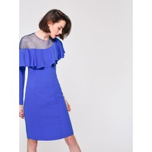 ROMAN Tüllü Fırfır Detaylı  Gece Elbisesi Saks K1911557_021