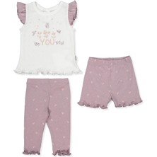 Bebetto Ajurlu Patiksiz Pijama Takımı 3lü (Nature) Mor