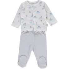 Bebetto Organik Süprem Double Patikli Pijama Takımı (Organıc Stars And Koalas) Gri
