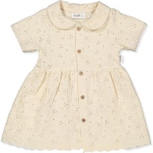 Bebetto Dokuma Elbise (Natural Vıolet) Ekru