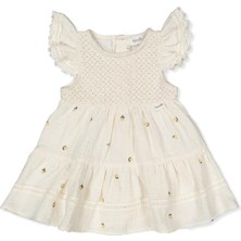 Bebetto Dokuma Müslin Elbise (Sweet Lemon) Koyu Ekru