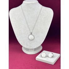 Calista Aksesuar Beyaz Sedef Yansımalı Silver Renkli Set