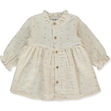 Bebetto Müslin Elbise (Shınıng Stars) Ekru