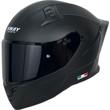 Sway Sw 869 Matt Black Güneş Vizörlü Full Face Kask