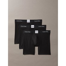 Calvin Klein 3'lü Paket Erkek Brief Boxer Seti Siyah Renk M Beden Desensiz
