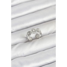 Vice Avm Pirinç Gümüş Renk Yonca Model Kadın Yüzük EB-53-vice/(1395) 2950