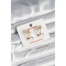 Vice Avm Pirinç Gold Renk Zirkon Taşlı Kelebek Model Kadın Küpe EB-53-vice/(1395) 2966