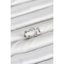 Vice Avm Pirinç Gümüş Renk Zirkon Taşlı İncili Kadın Yüzük EB-53-vice/(1395) 2932